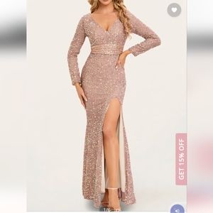 Azazie champagne shimmer dress